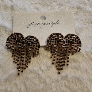 Nwt Free People Gold and Black Dangle Earrings